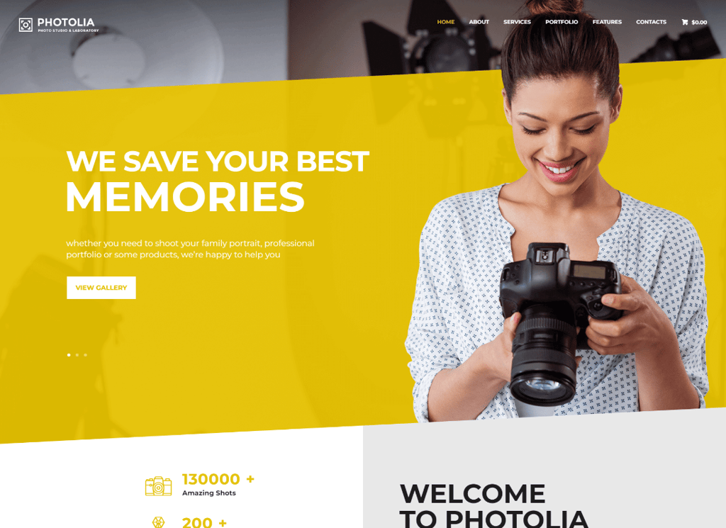 Photolia - тема WordPress для фотокомпании и магазина материалов