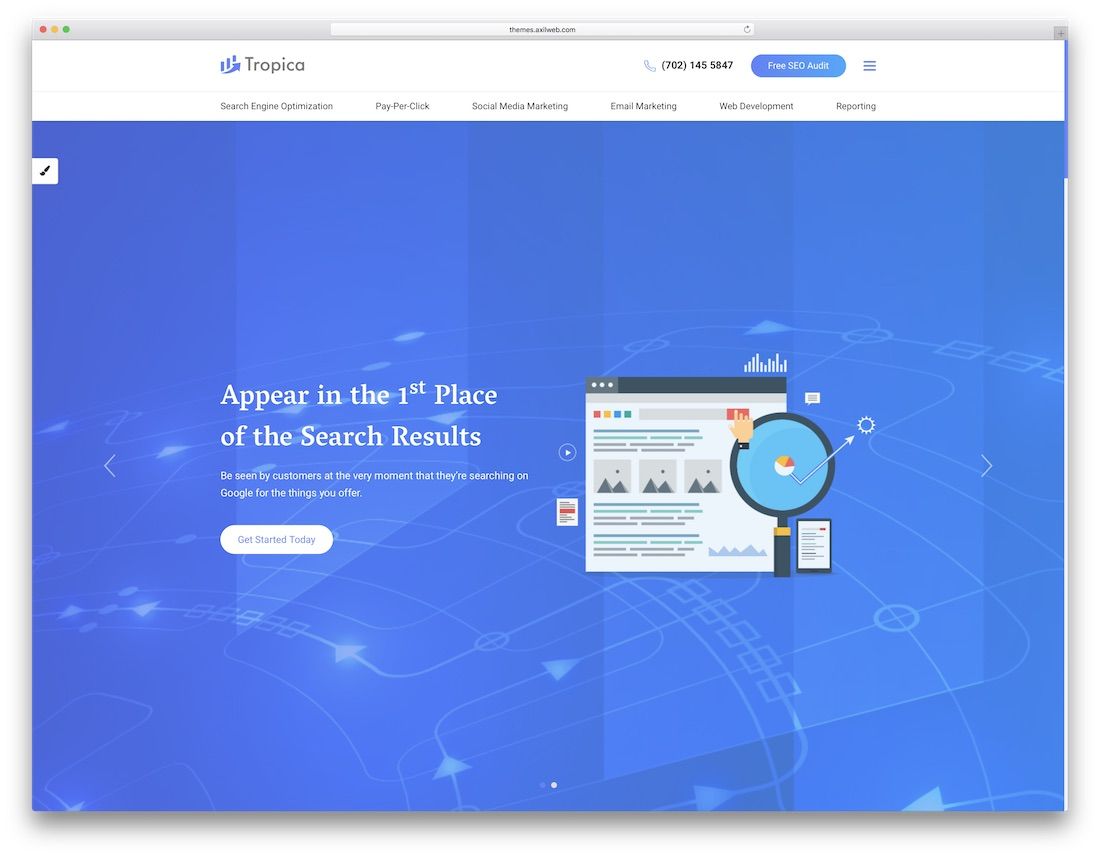seo tropica шаблон маркетингового веб-сайта