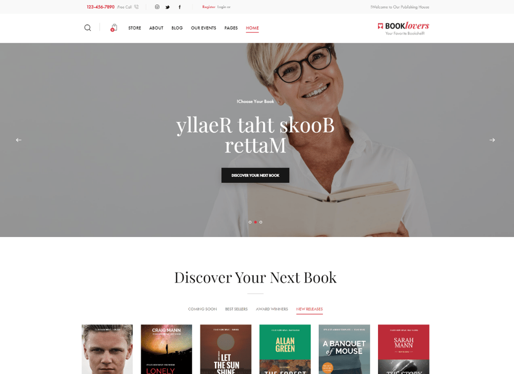 Booklovers — 出版社和书店 WordPress 主题 + RTL