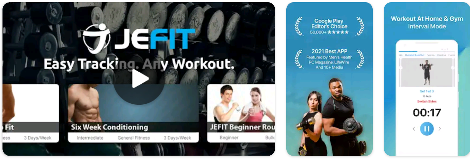 Aplicația de fitness gratuită JEFIT pentru Android