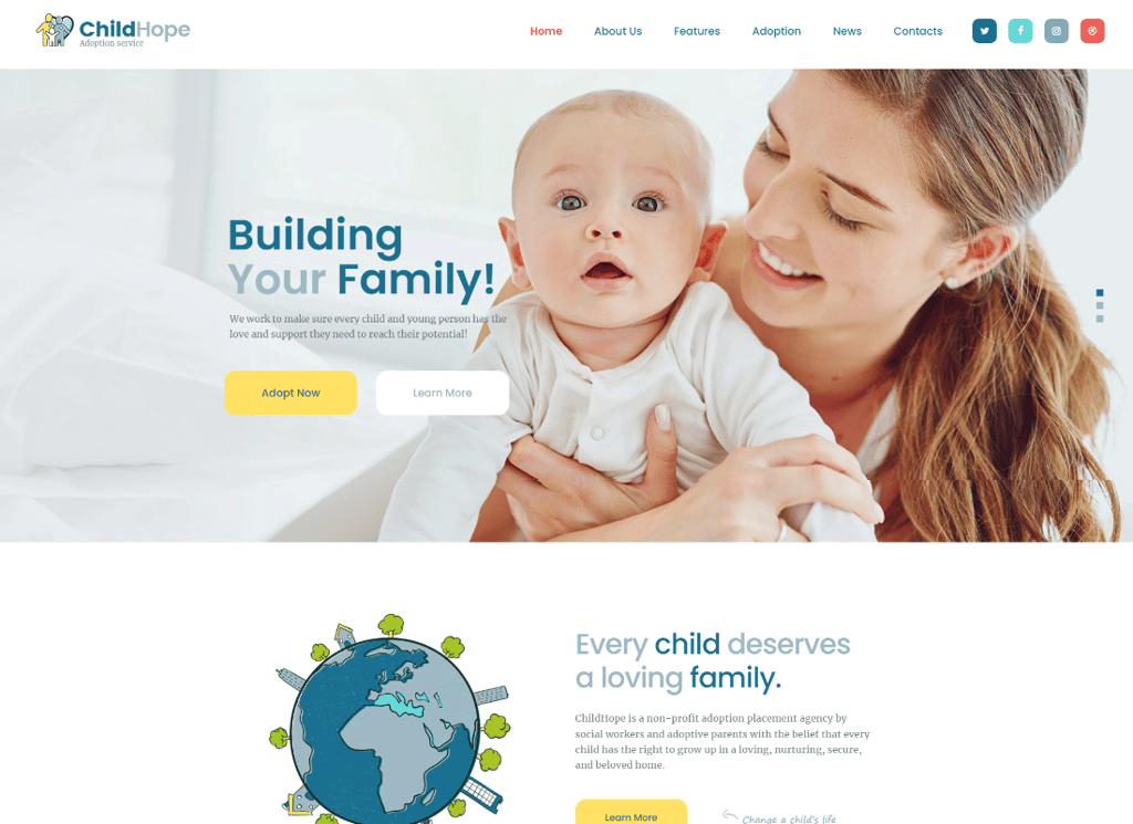 ChildHope - Layanan Adopsi Anak & Tema WordPress Amal Nirlaba