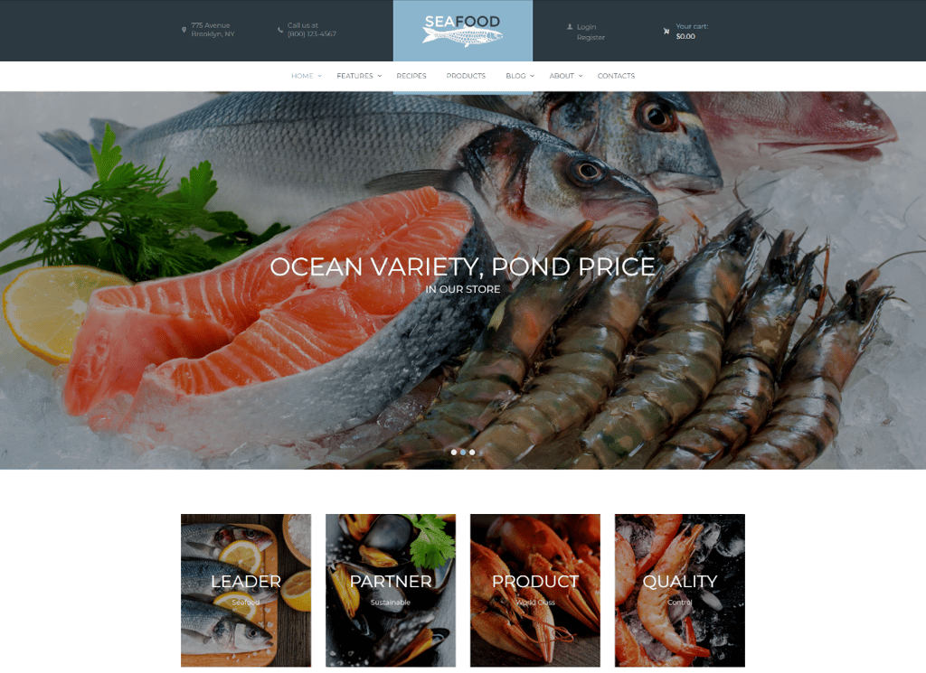 Seafood Company & Fish Restaurant WordPress テーマ