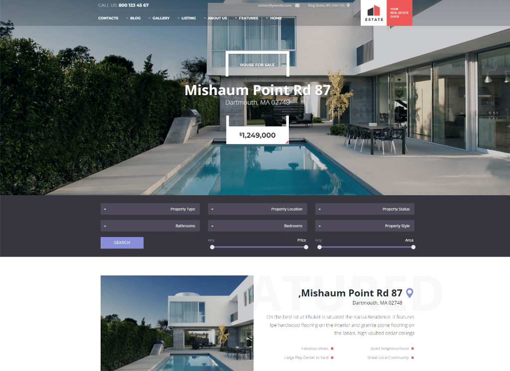 Estate - Tema WordPress Penjualan & Penyewaan Properti + RTL