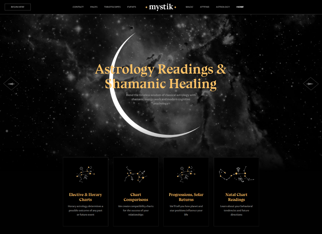 Mystik - Astrologi & Horoskop Esoterik Tema WordPress Menceritakan Keberuntungan + RTL