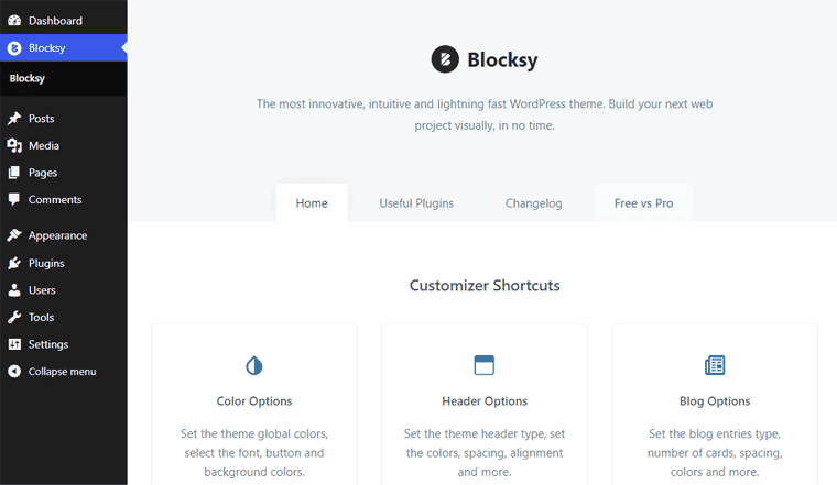 Blocksy 主页界面