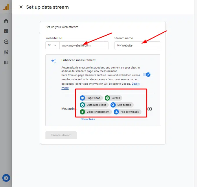 measuring action on your website