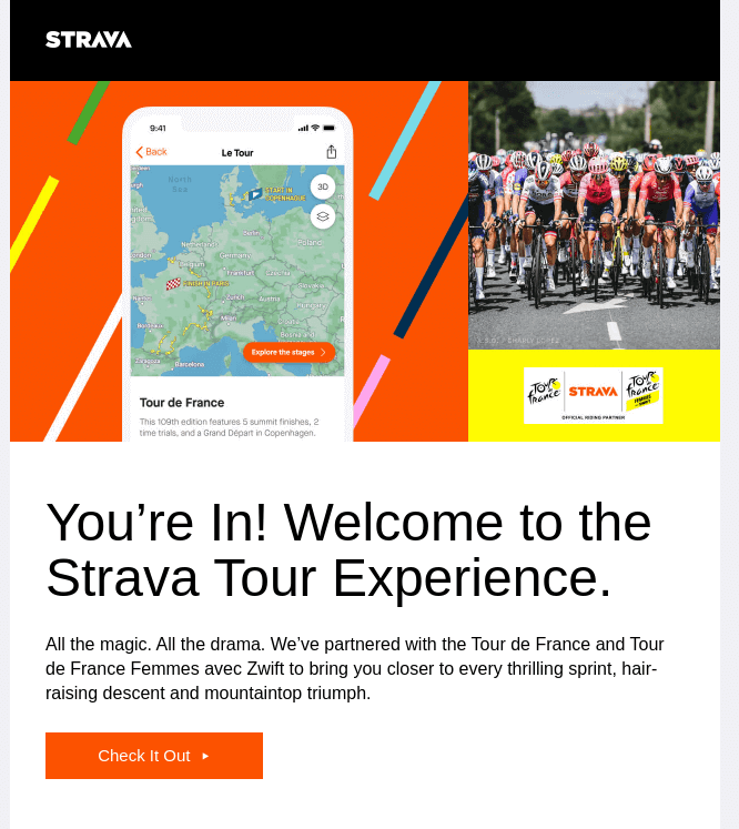 Strava Utilizzo dell'immagine nell'e-mail