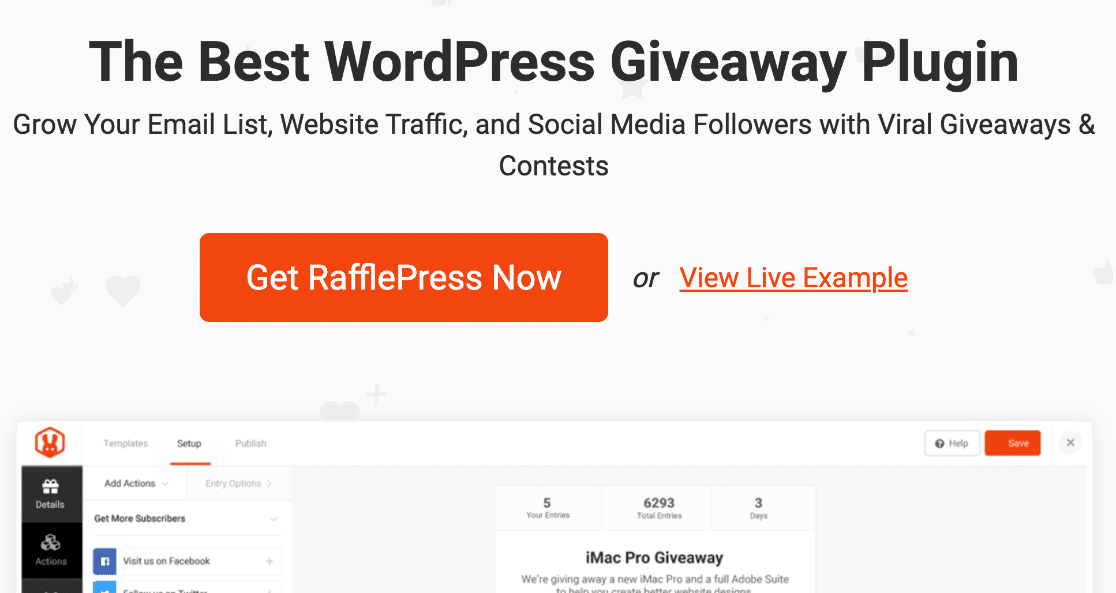 RafflePress homepage