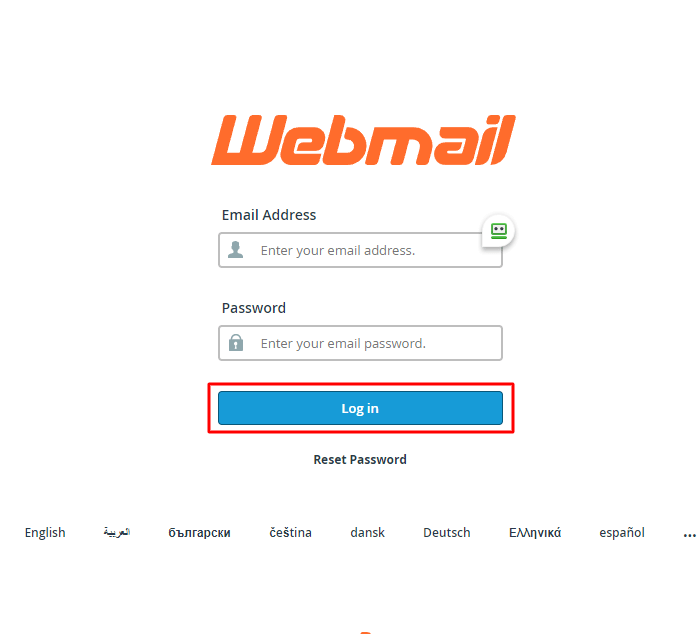 web mail login page