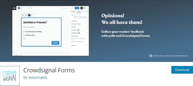 Crowdsignal Forms WordPress Wtyczki do ankiet