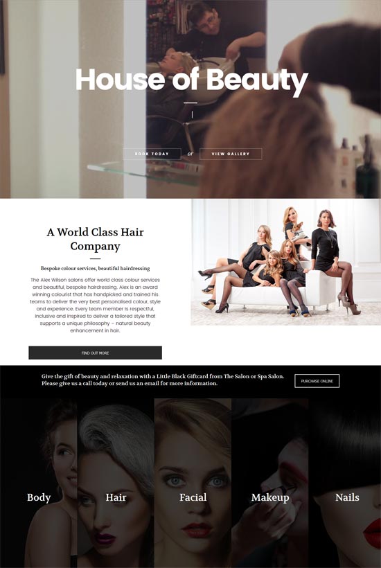 salon hair beauty salons wordpress theme