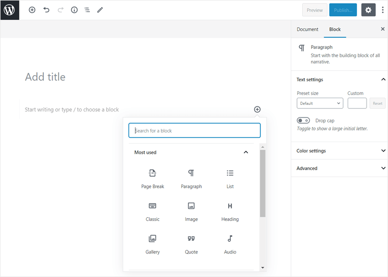 古腾堡编辑器（WordPress 块编辑器）