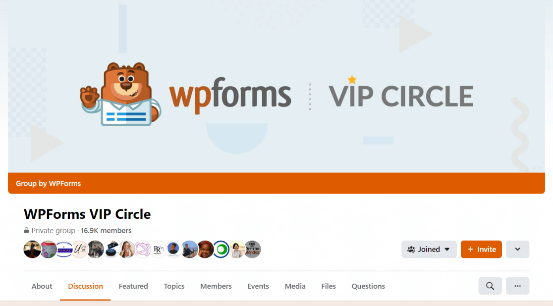 WPForms facebook cercle VIP