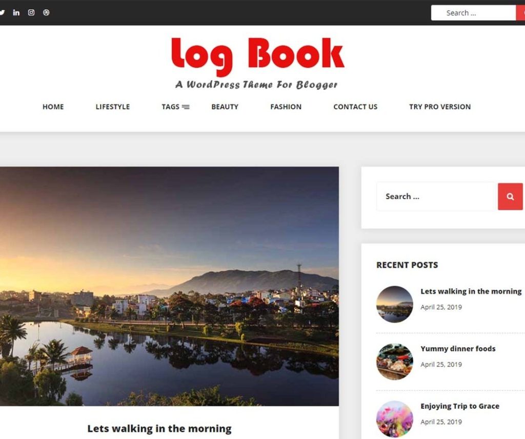 log book Responsive WordPress Theme