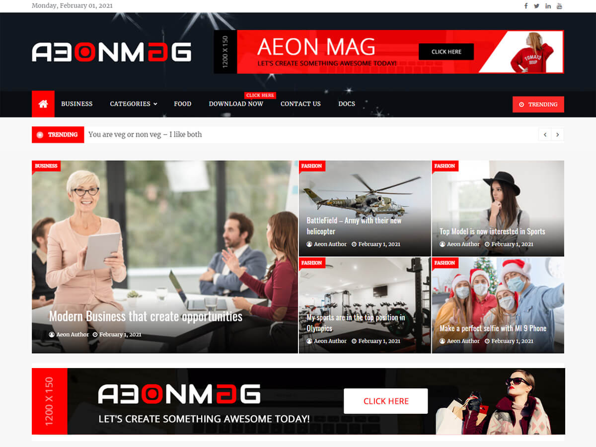 Free WordPress Magazine Theme AeonMag