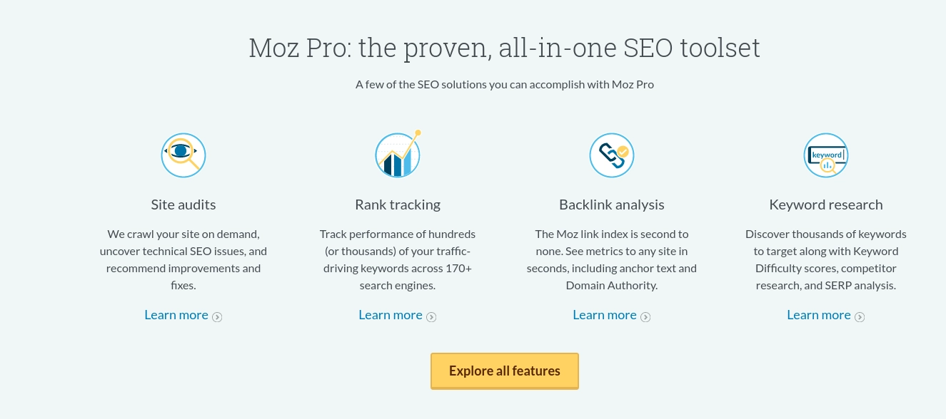 seo techniques- moz features