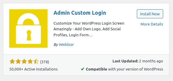 Admin Custom Login plugin