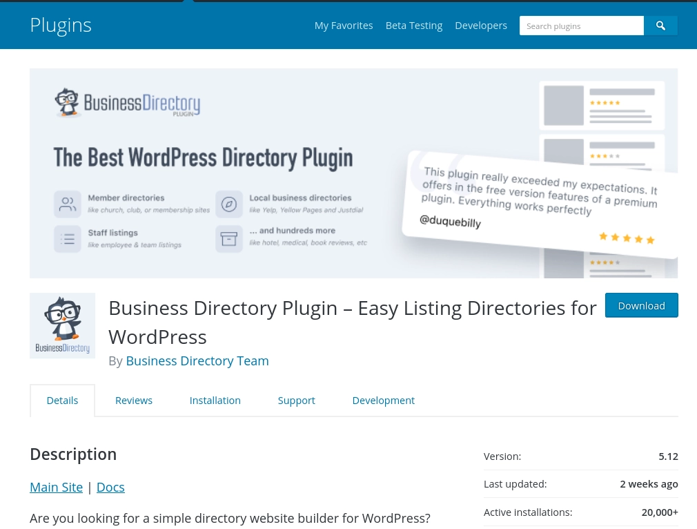 Business Directory Plugin- best wordpress directory plugins