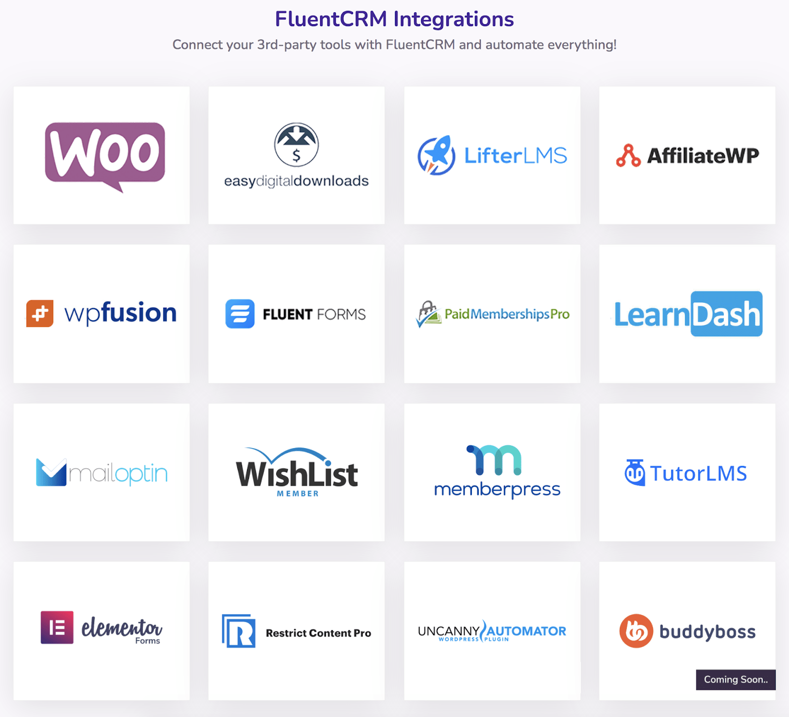 fluentcrm integrations