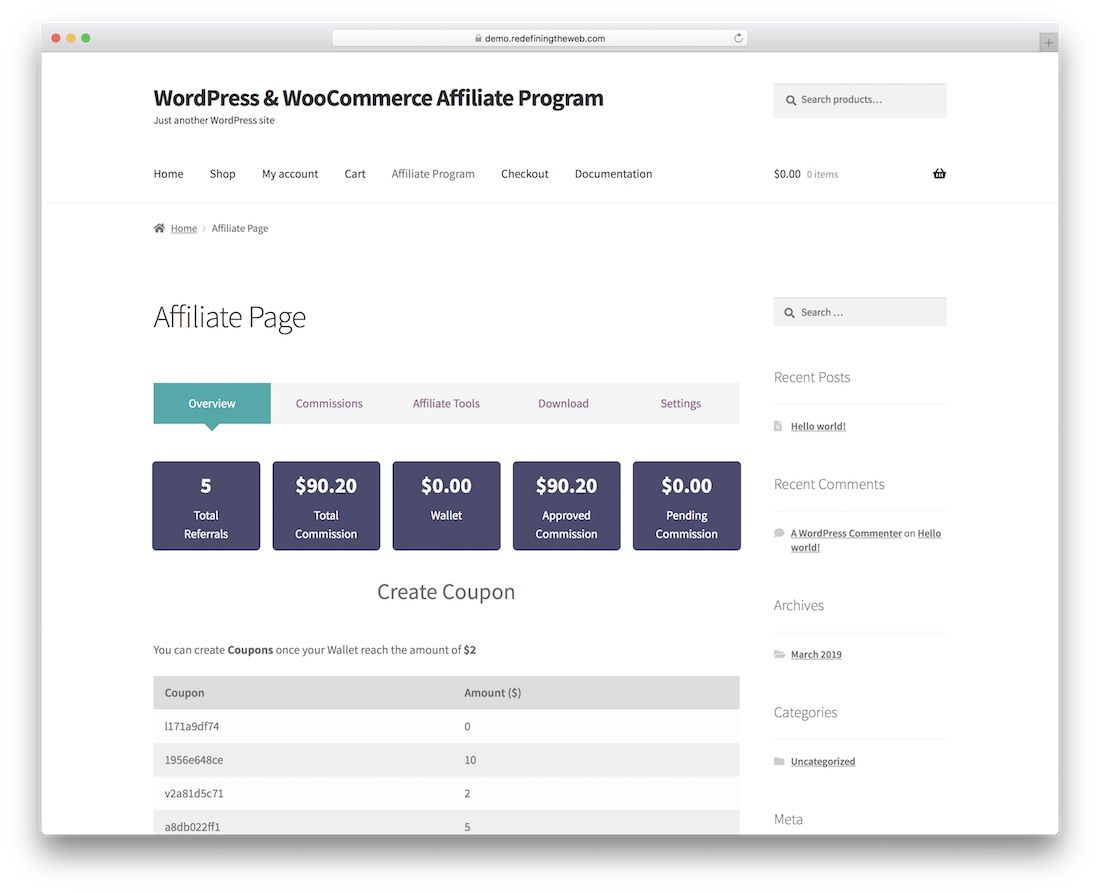 wordpress woocommerce アフィリエイト プログラム