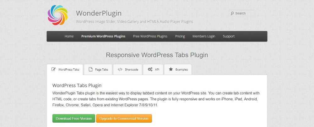 Plugin de abas responsivas do WordPress