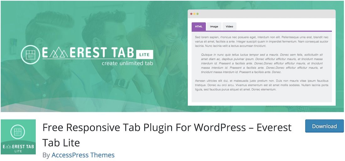 plugin wordpress everest tab lite