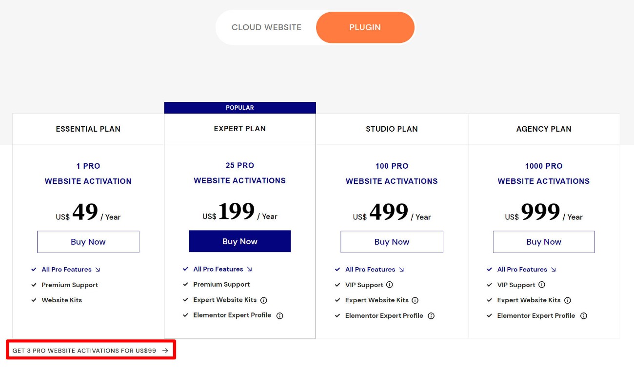 Elementorの価格