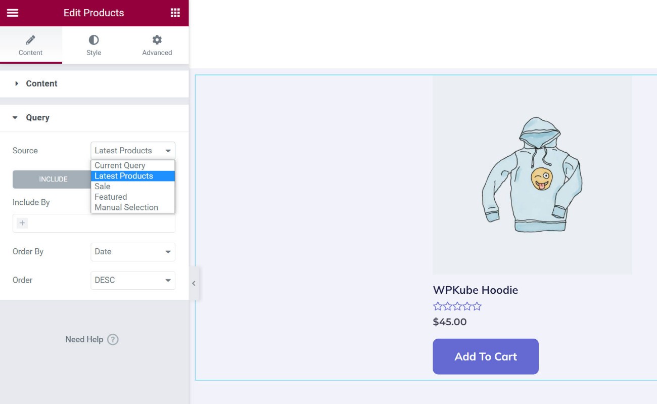 Elementor WooCommerce ウィジェット