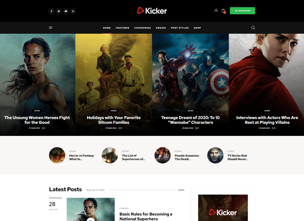 Kicker - 多用途博客杂志 WordPress 主题