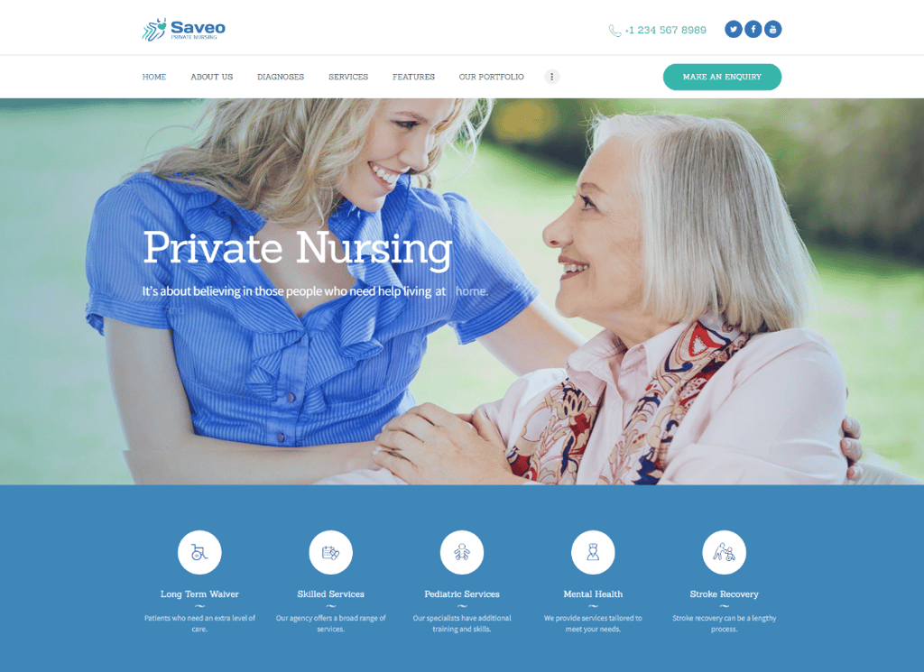 萨维奥 |家庭护理和私人护理机构 WordPress 主题