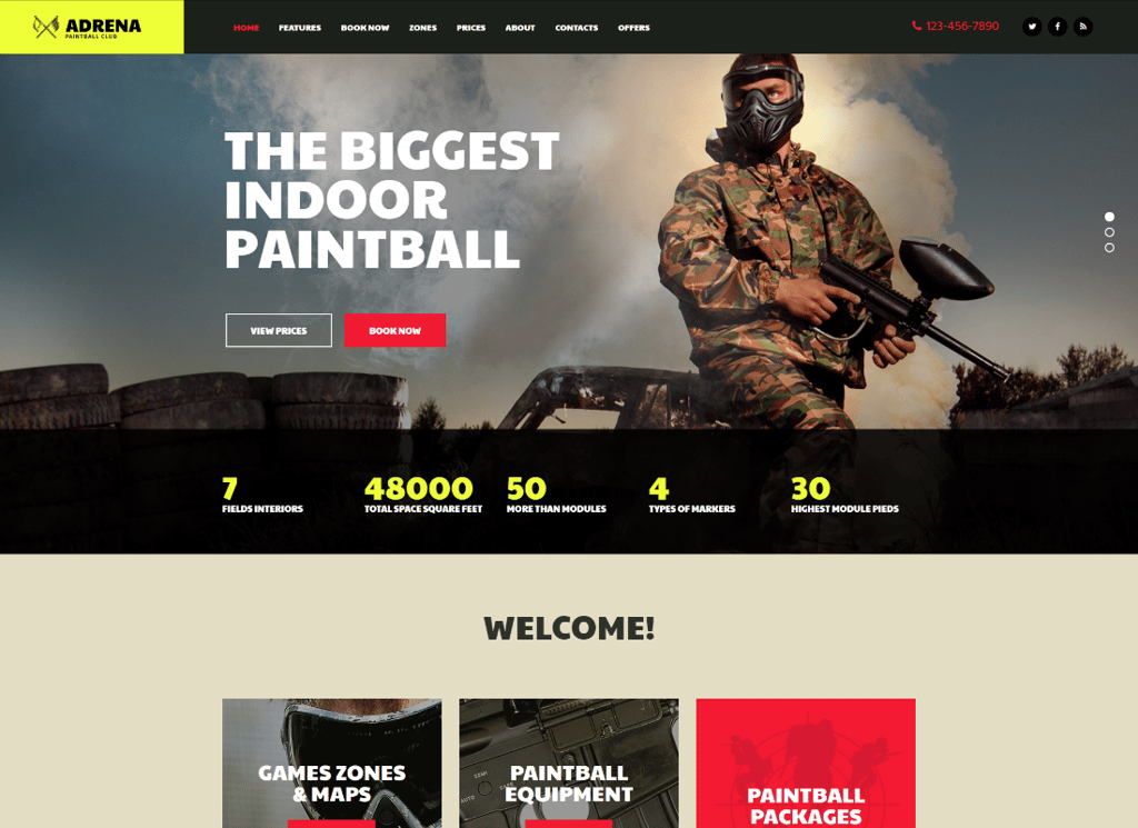 アドレナ | Airsoft Club & Paintball WordPress テーマ