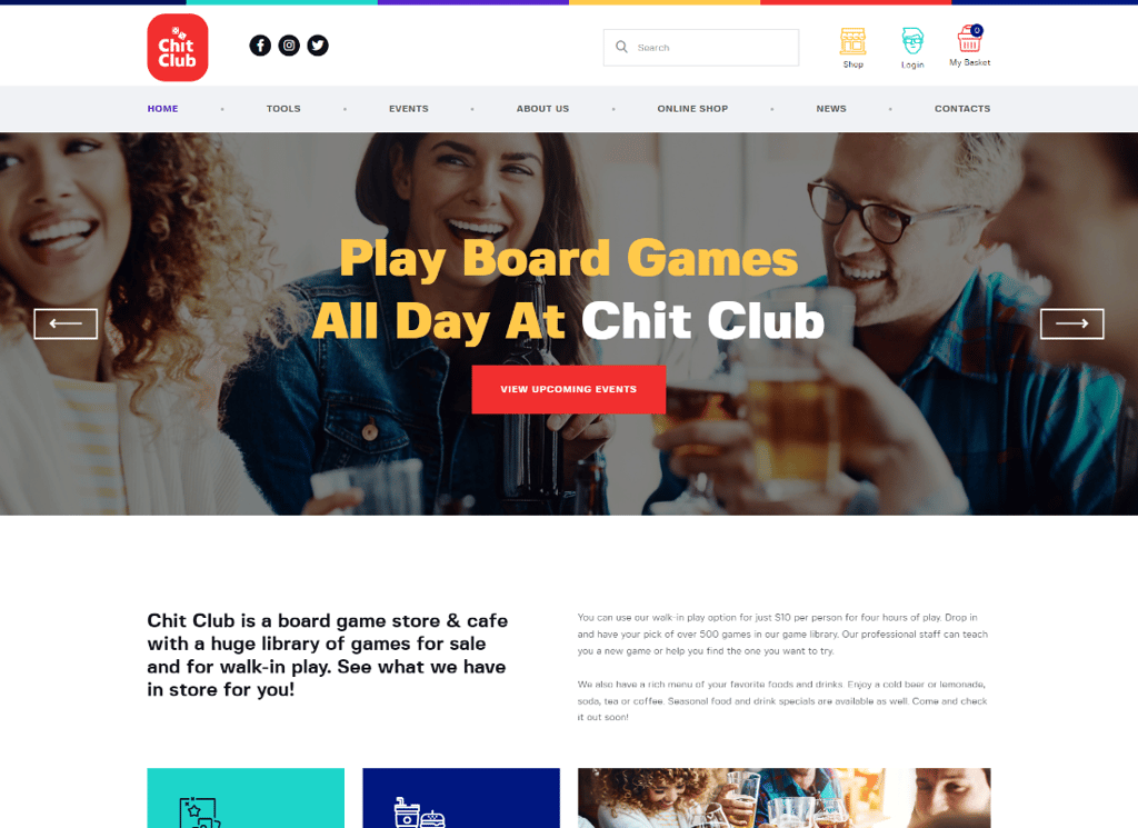 チットクラブ | Board Games Club & Anticafe WordPress テーマ