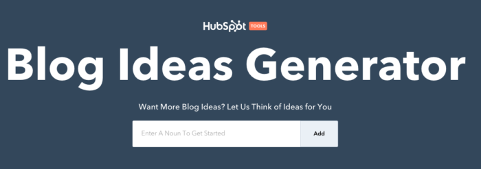 HubSpot'un blog fikirleri oluşturma aracı.