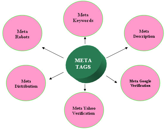 Meta etiketlerin tüm farklı dallarını gösteren bir grafik.