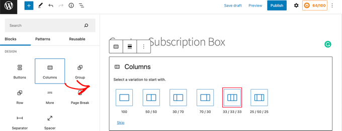 Add Columns to Your Page