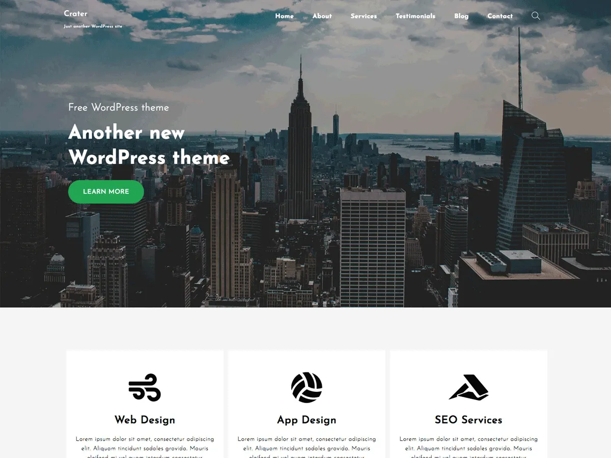 Krater Ücretsiz WordPress teması