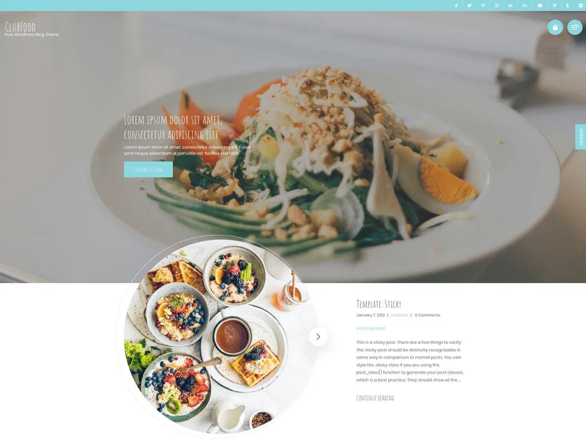 ClubFood WordPress teması