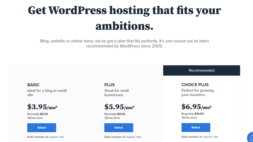 bluehost shared wordpress