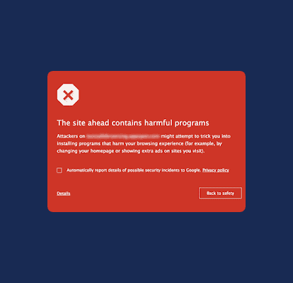 chrome security harmful sitees