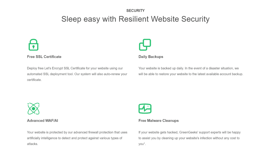 greengeeks security features