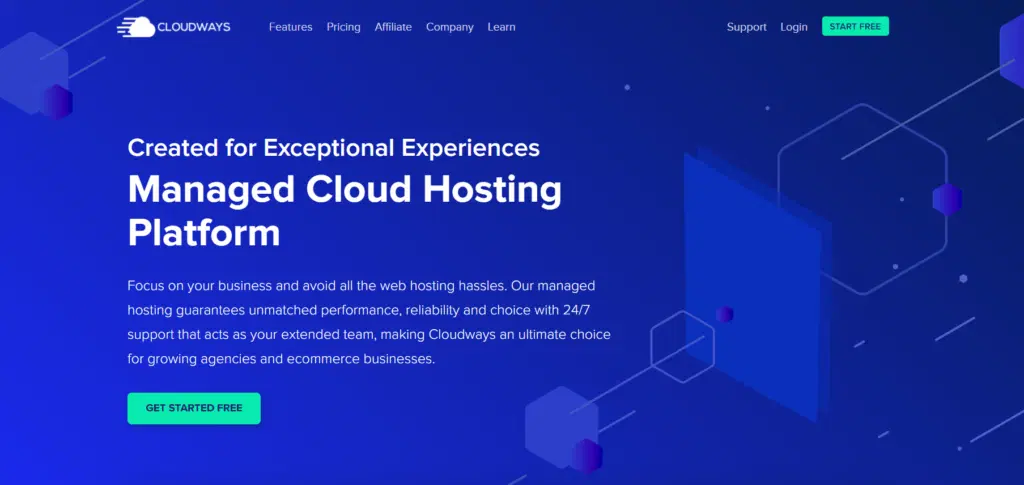 Cloudways homepage