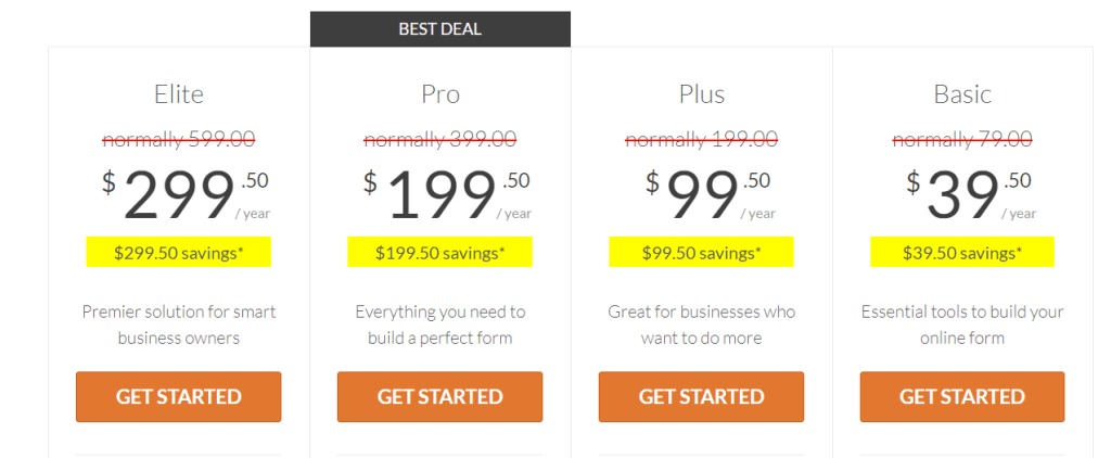 WPForms Pricing