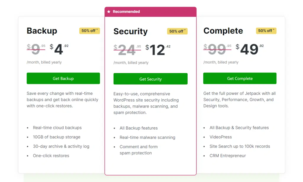 Jetpack pricing