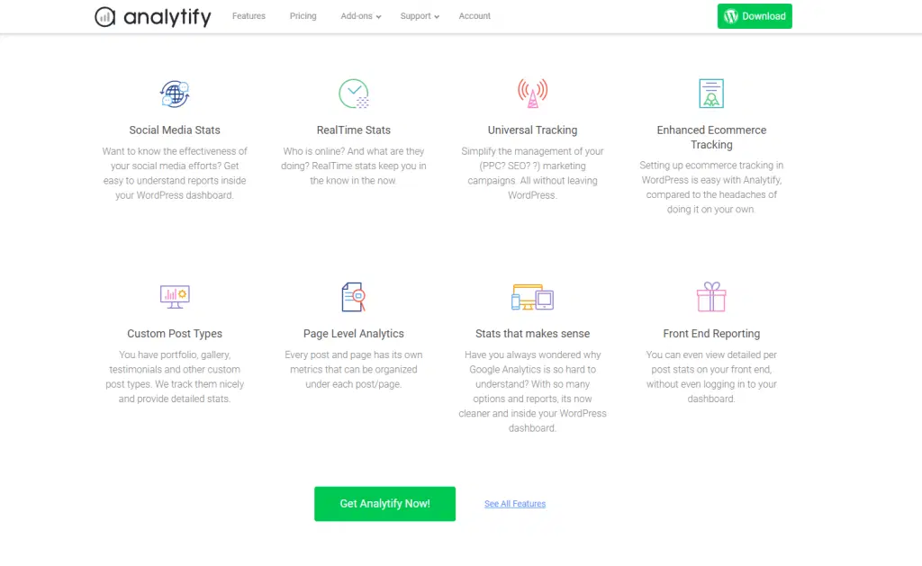 Analytify features