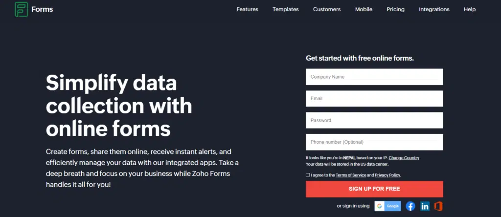 Zoho Forms 