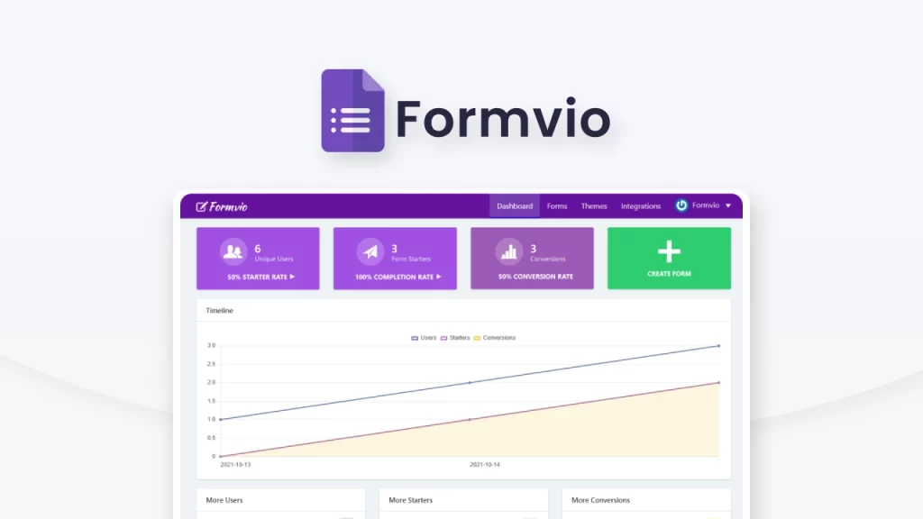 Page de destination Formvio