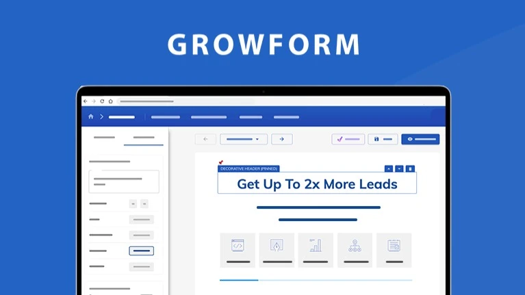 Page de destination du générateur de formulaires multi-étapes Growform