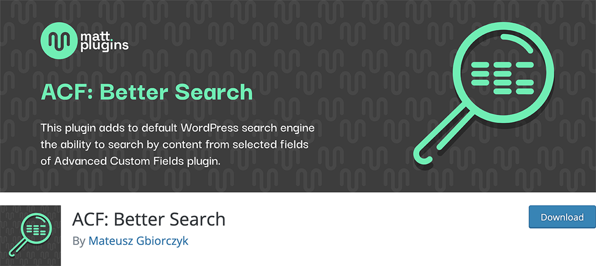 ACF Better Search WordPress arama eklentisi