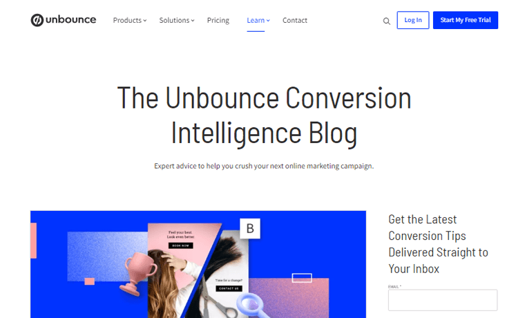 Unbounce Conversion Intelligence Blog Sitio web