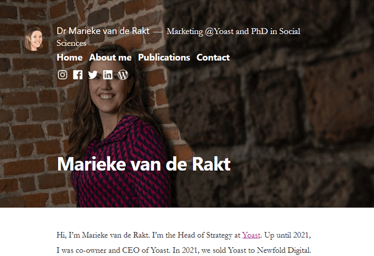 Marieke Van De Rakt Biografía personal Blog Sitio web